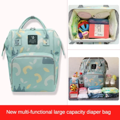Multifunctional Large Capacity Mommy Bag Double Shoulder Treasure Mother Takes Baby Out Mother Backpack Mother Baby Bag