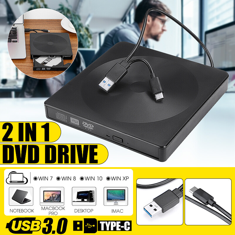 มินิภายนอก Type C USB 3.0 DVD RW CD Writer Drive Burner Reader เครื่อง ...
