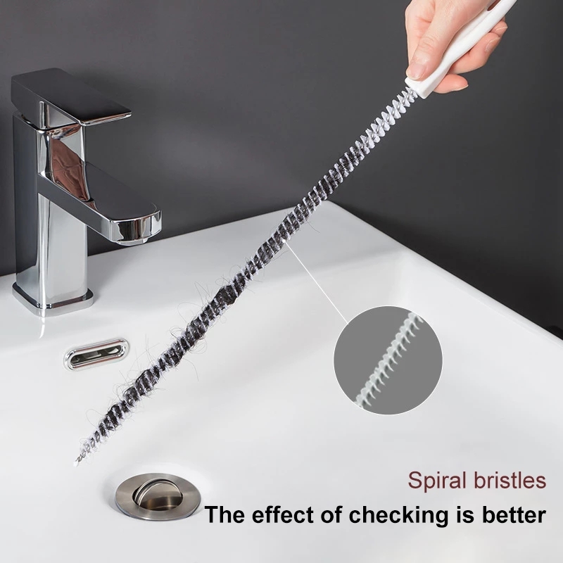 Sink Cleaning Hook Sewer Bendable Dredging Pipe Bathroom Hair Deep Cleaning Sink Kitchen Sewer Clog Plastic Hook Dredging Tools