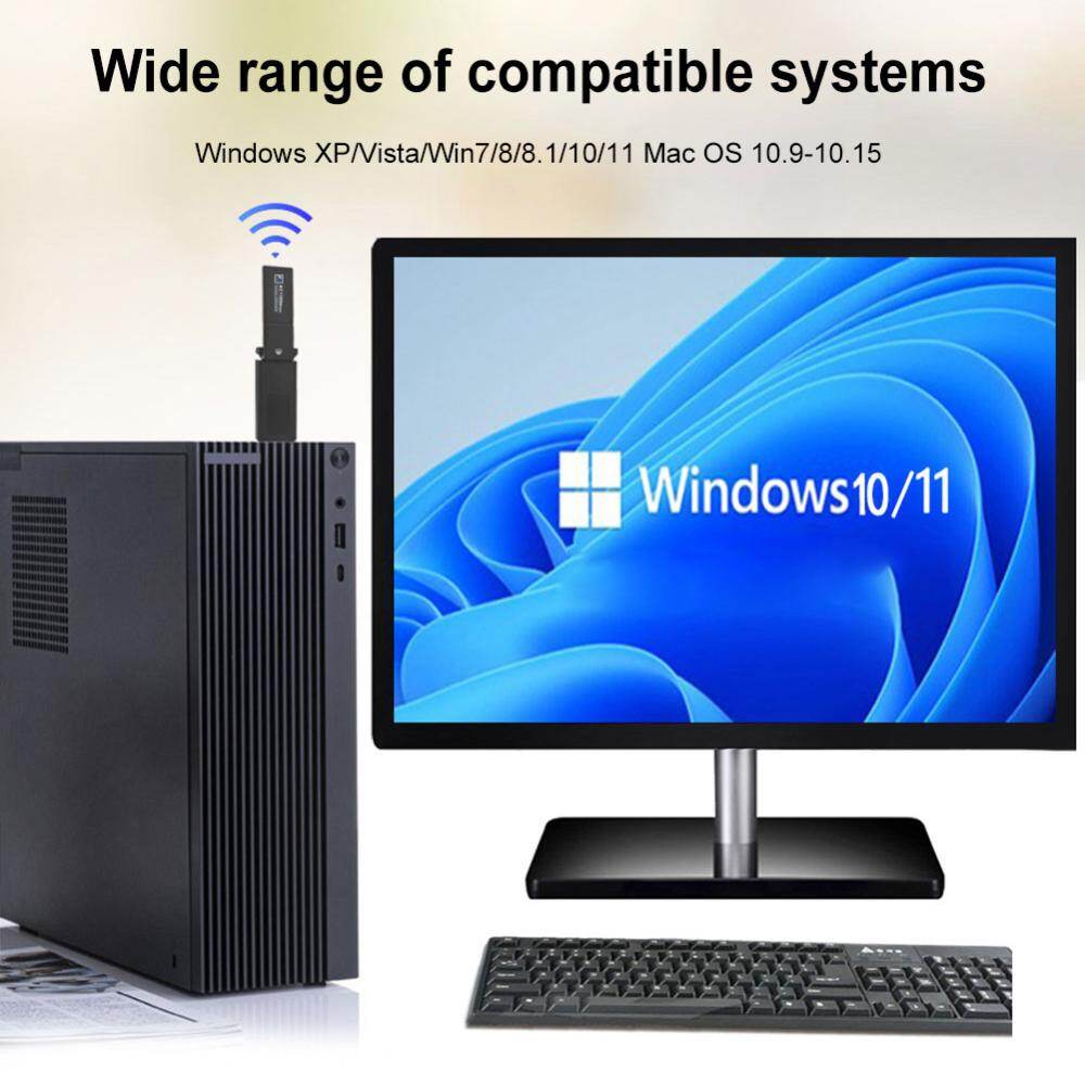 Wireless Network Card Drive-free Network Adapter 1300Mbps Network External Receiver Plug and Play for Win7/8/10/11