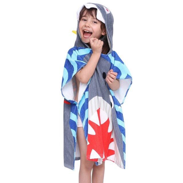 ทารกผ้าเช็ดตัวเด็กคลุมด้วยผ้าเด็กสาวการ์ตูนไดโนเสาร์Ponchosคลุมด้วยผ้าเด็กผ้าเช็ดตัวเด็กผ้าขนหนูชายหาดเสื้อคลุมเด็กทารกชุดนอน