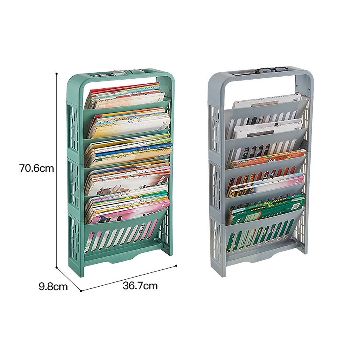 5 Layers Desk Side Bookshelf Classroom Desk Book Storage Rack Shelf