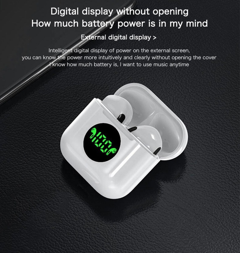 Tai Nghe Bluetooth Tai Nghe Không Dây Chân Thật TWS Mini Tai Nghe Thể Thao Pro 4 Tai Nghe Chống Nước Hiển Thị Kỹ Thuật Số
