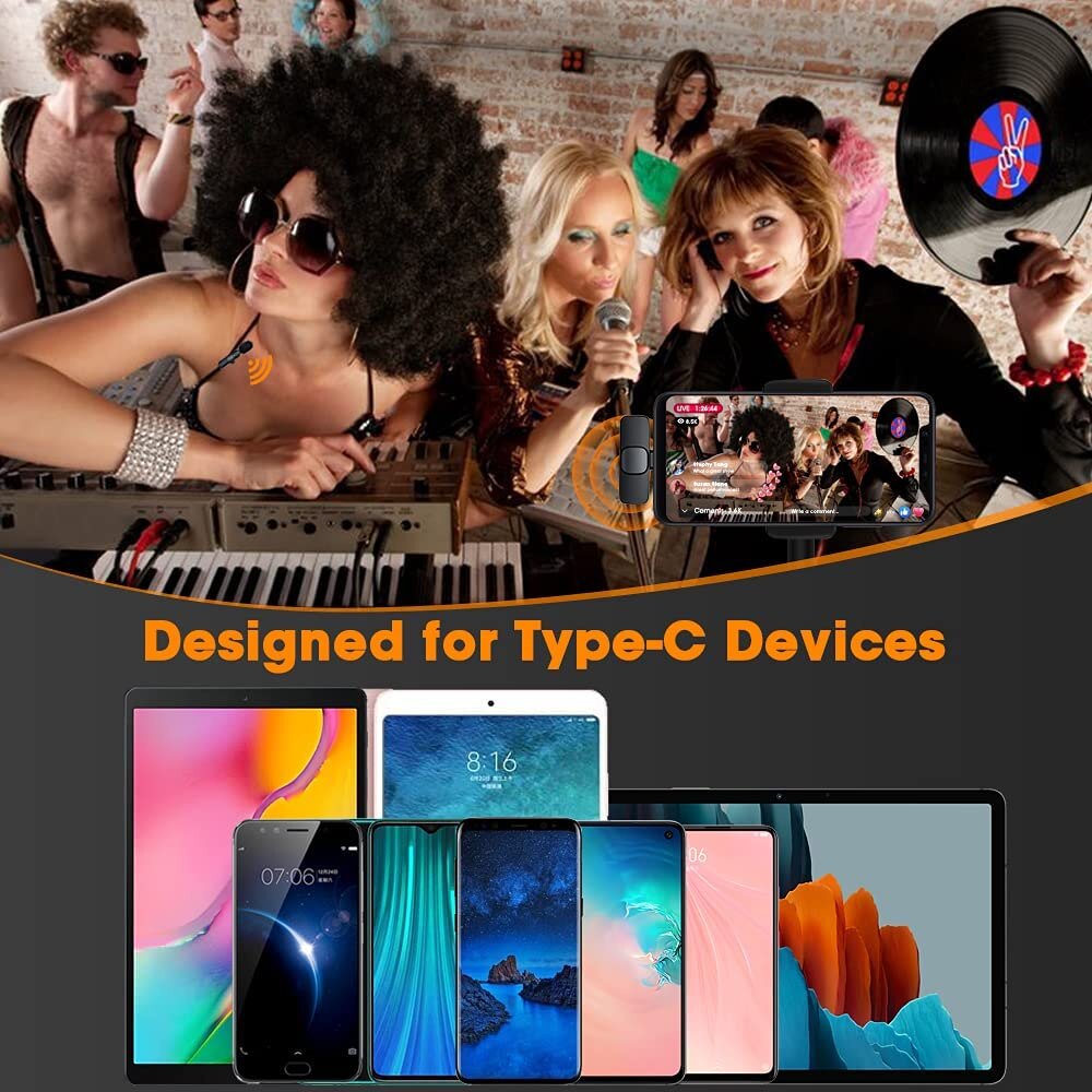 Wireless Lavalier Microphone for iphone and Android,Plug and Play Wireless Lapel Mic, Clip-on Mini Mic for YouTube Facebook Live Stream Vlog Interview Tiktok