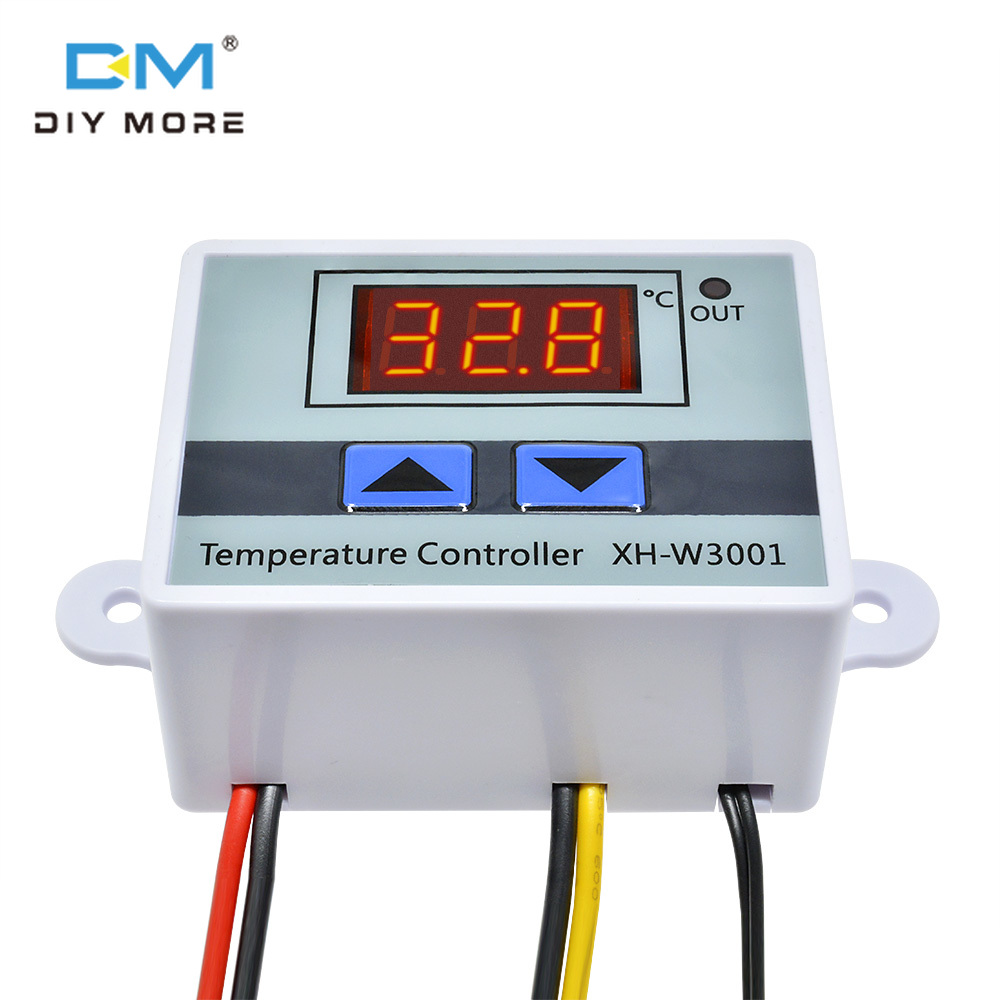 diymore W3001 Bộ điều khiển nhiệt độ kỹ thuật số Bộ điều nhiệt LED AC 110-220V Cảm biến NTC10K với tủ ấm đầu dò chuyển đổi
