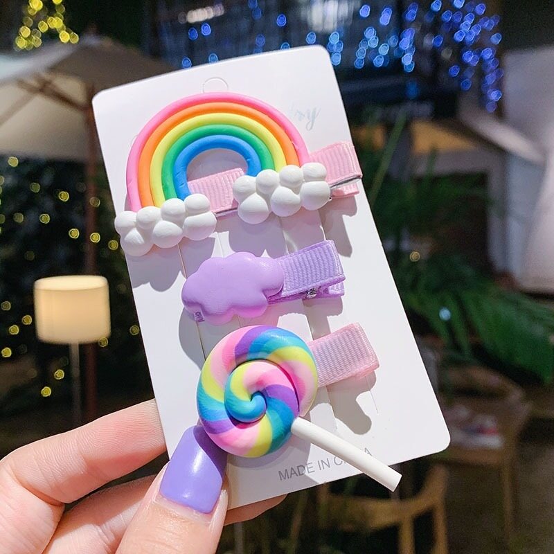 Kẹp Tóc Cầu Vồng Dễ Thương Cho Bé Gái