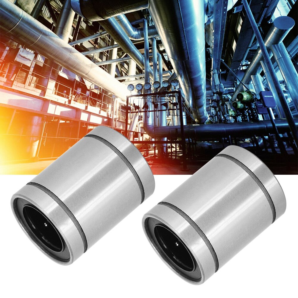 2Pcs Linear Motion Bearings Flange Extended Fast Rotating Speed Low