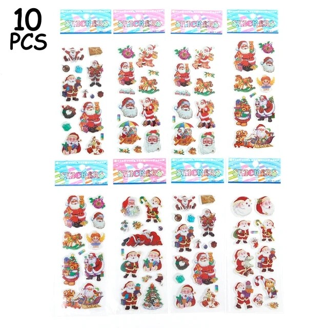 Christmas Series Glass Bubble Stickers Wholesale Toys Santa Three-dimensional 3D Bubble Stickers for Children DIY Handmade Gifts
