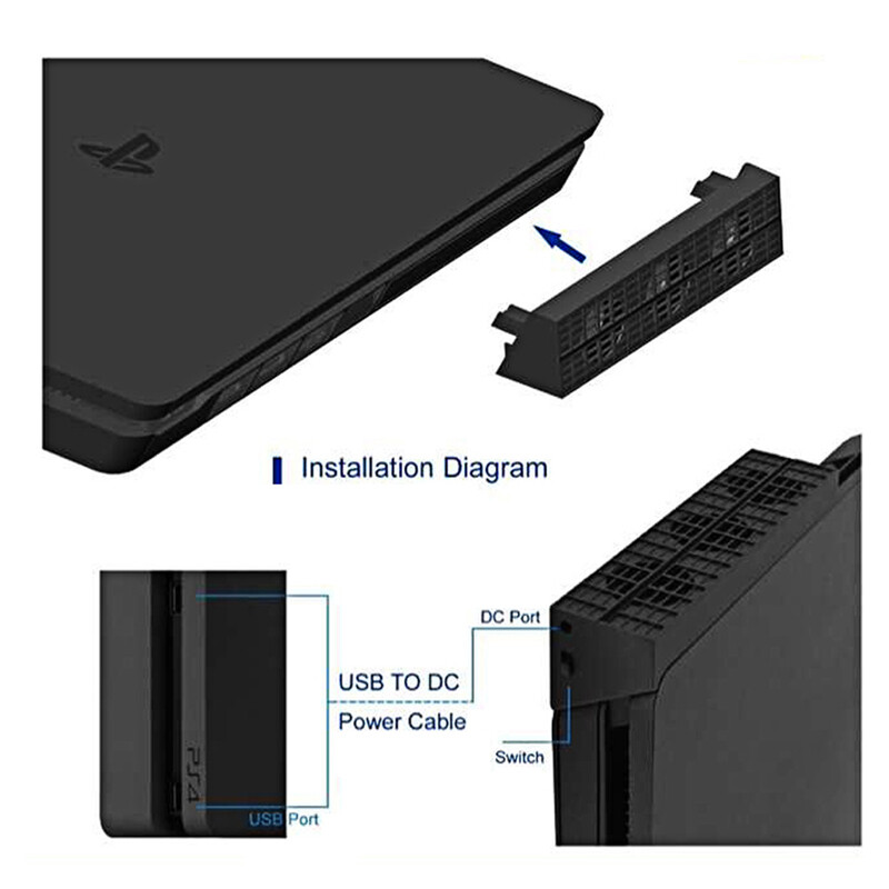 Cooling Fan Cooler Heat Exhauster Temperature Control For PS4 Slim Game Console