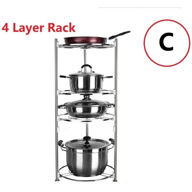 Kitchen Pot Rack Stainless Steel Kitchen Rack Pan Rak 2 Layer 3Layer
