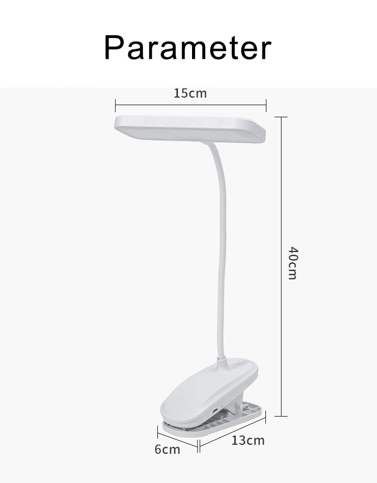 JJT Đèn bàn LED đèn đọc sách đèn bàn Đèn bàn kẹp LED dùng cho mắt học tập, đèn sạc cắm điện bàn đọc sách cho ký túc xá sinh viên.