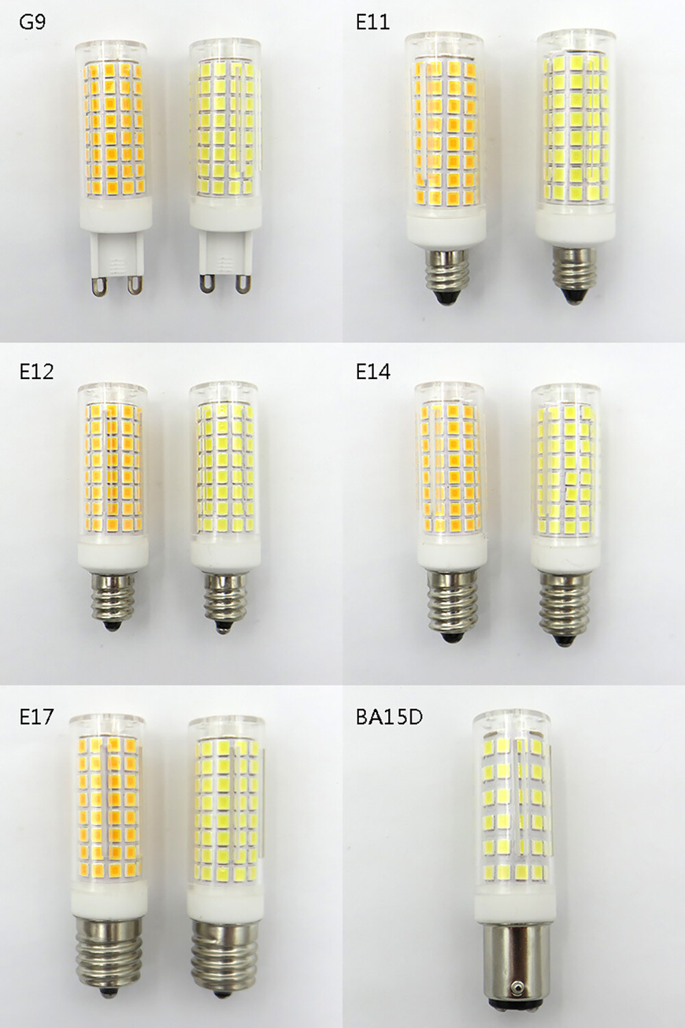 Eranpo mini dimmable led lights g4 g9 ba15d e11 e12 e14 e17 102 leds corn bulbs 9w replace 80w halogen lamps 220v for home house