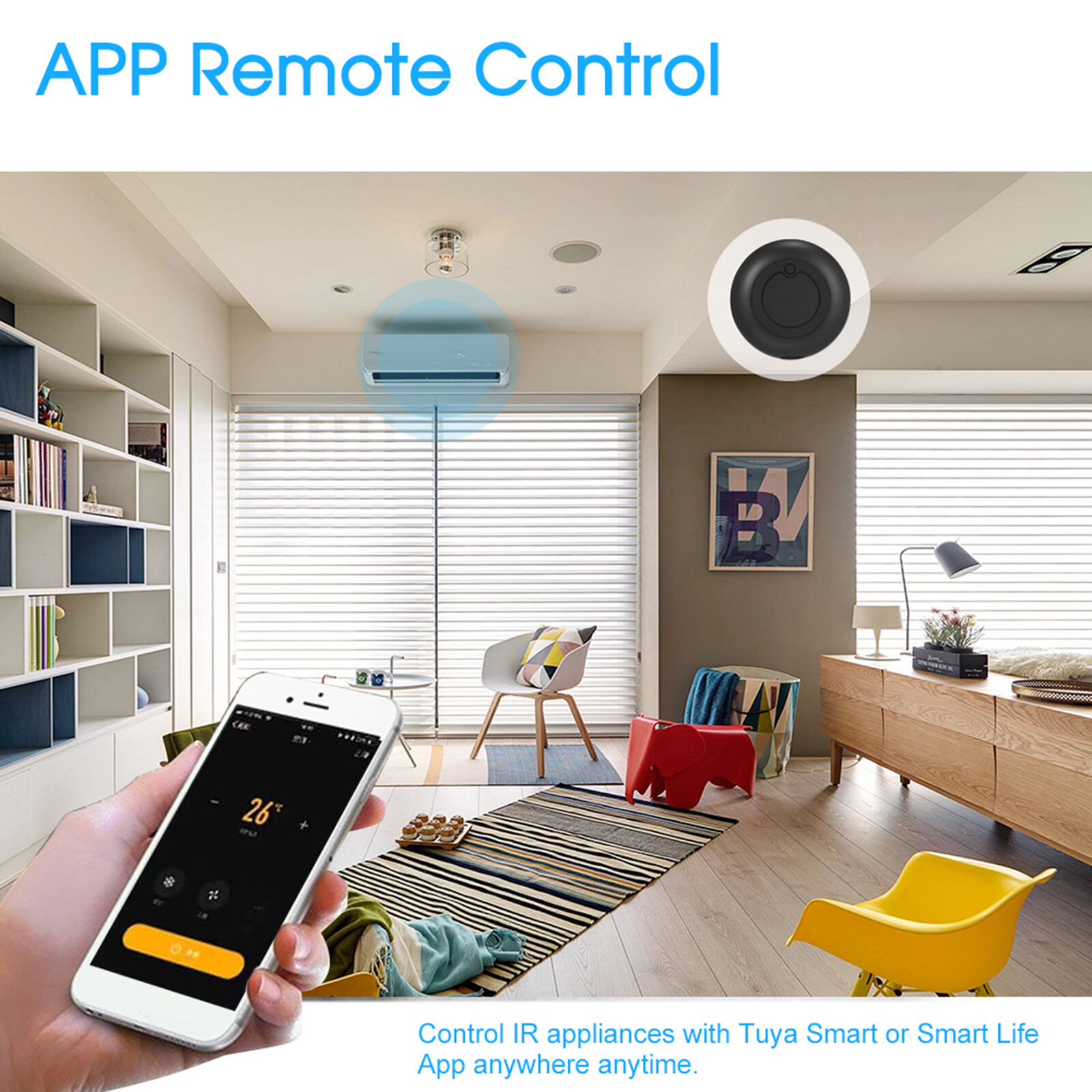 KKmoon Điều Khiển Từ Xa WiFi-IR Điều Khiển Hồng Ngoại Wi-Fi(2.4Ghz) Bộ Điều Khiển Từ Xa Hồng Ngoại Thông Dụng Cho Điều Hòa Không Khí TV DVD Sử Dụng Ứng Dụng Tuya Smart Life Tương Thích Với Alexa Google Home Điều Khiển Bằng Giọng Nói