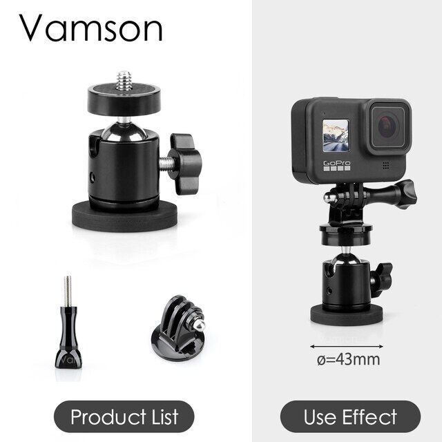 Vamson Magnetic Camera Mount For Gopro Hero 10 9 8 Insta360 DJI Osmo Action Camera Magnetic Swivel Mount For Gopro Accessories