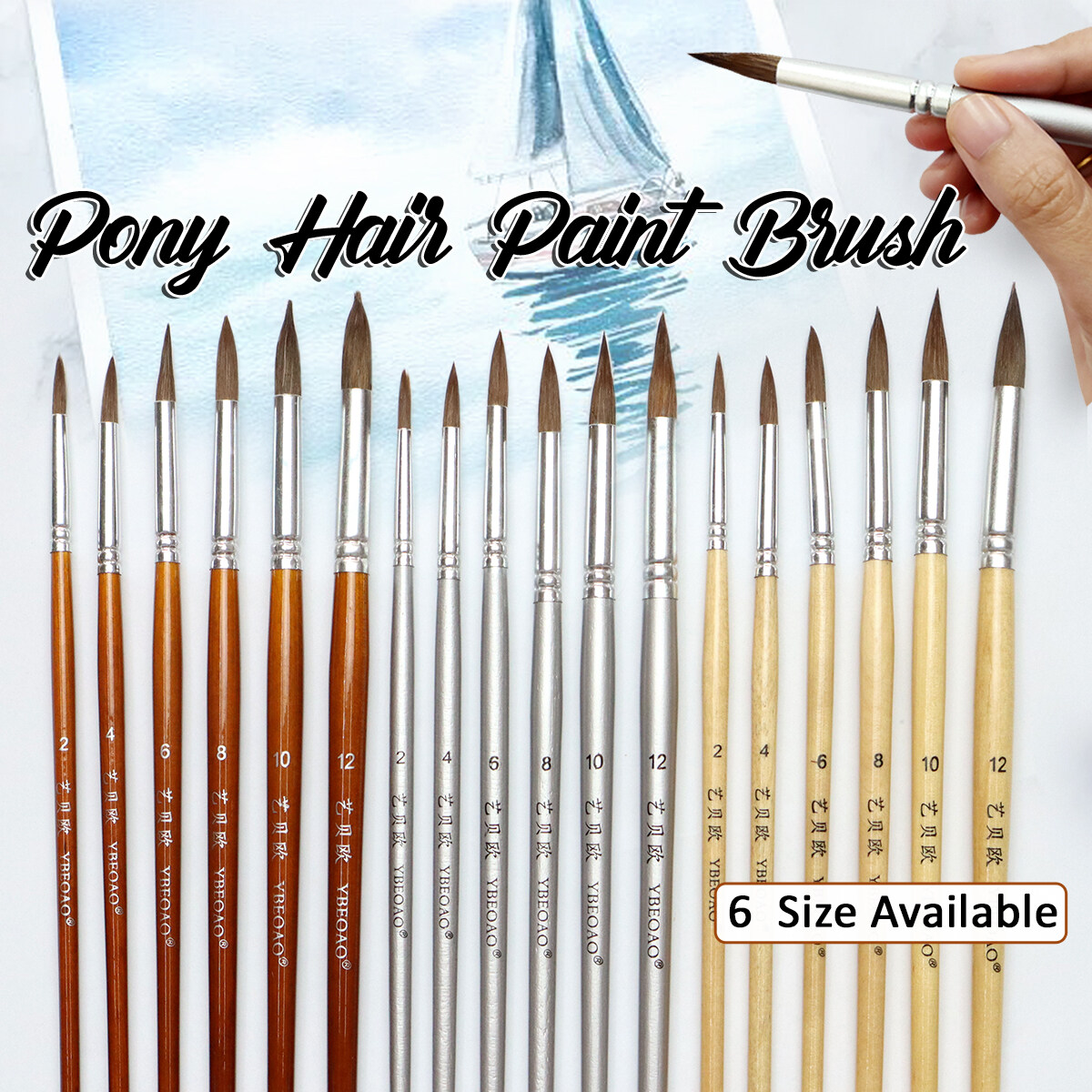 VC Art Pony Hair Round Brush Painting Tool Berus Lukis Lazada