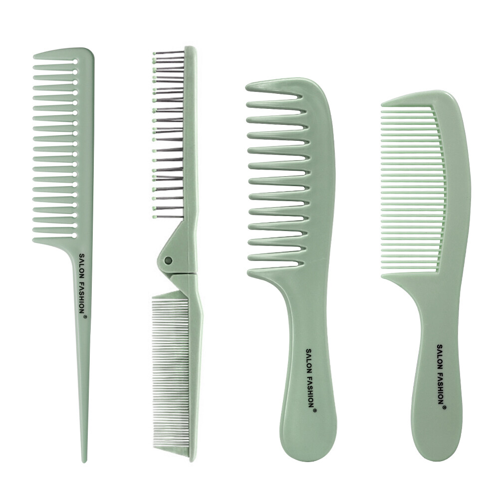 4Pcs cắt tóc Lược Chỉ tóc đuôi Lược răng to Cắt Bàn chải tóc Chuyên Nghiệp Salon dụng cụ cắt tóc chuyên dụng Làm Tóc Carbon Lược