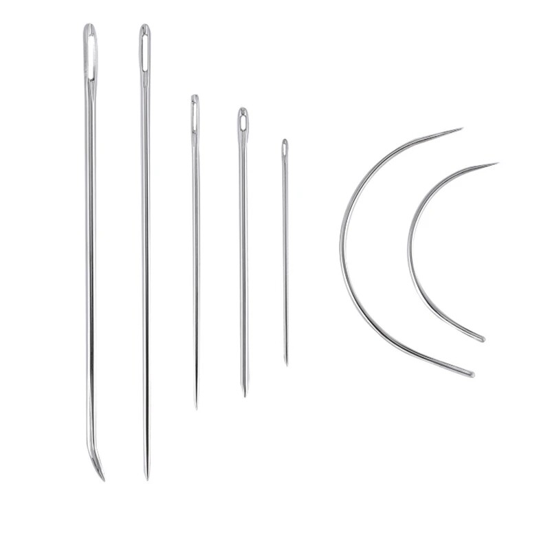 7pcs/set Carpet Leather Canvas Repair Curved Hand Sewing Needles Kit