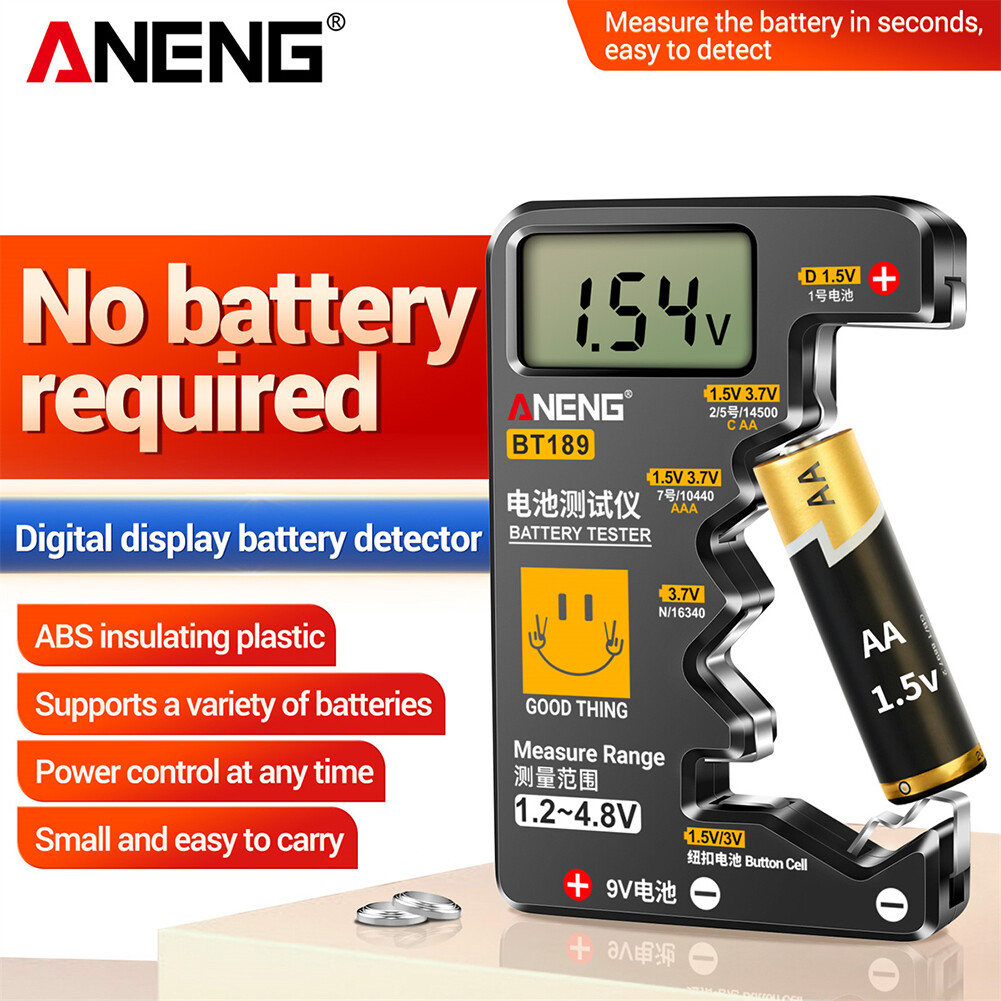 【ANENG】Battery Checker Universal Battery Life Tester LCD Display Batteries Power Testing Portable Battery Tester Volt Checker