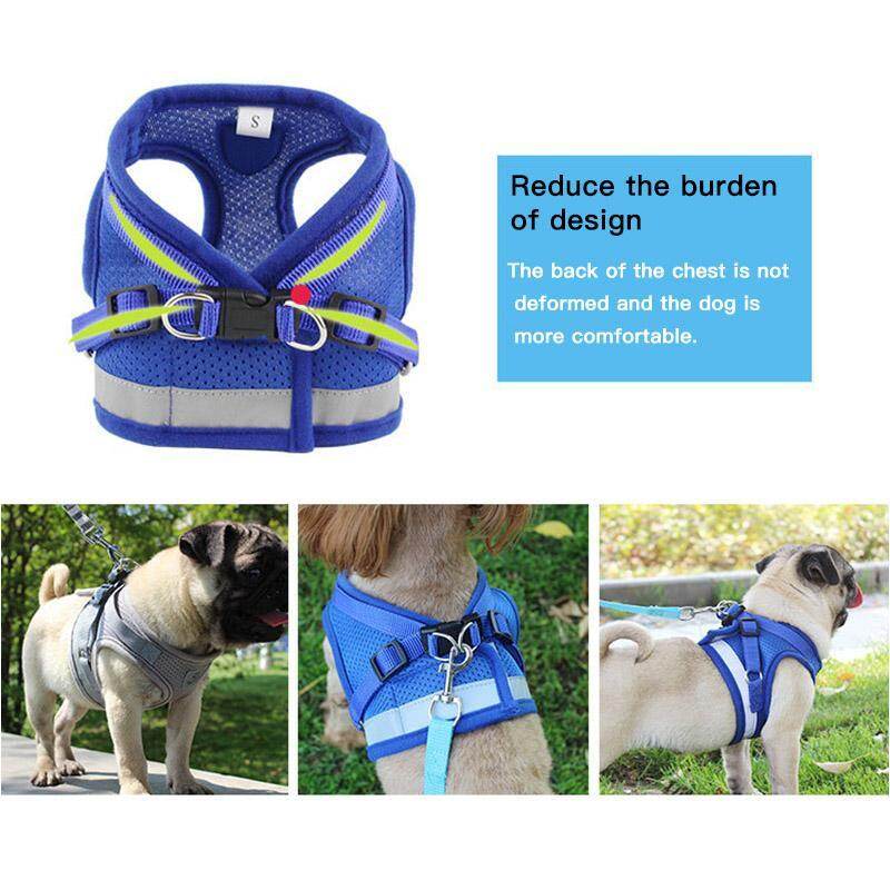 Dây đai cho chó Có thể điều chỉnh phản quang Vật nuôi Vest đi bộ Dây buộc bằng Polyester Lưới dây buộc cho Chó vừa nhỏ Mèo