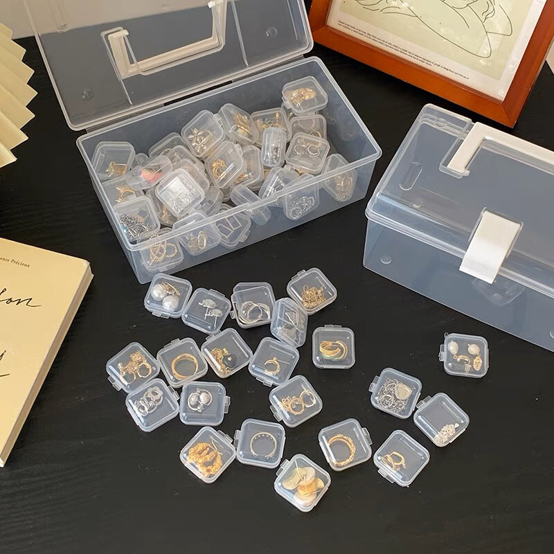 Packaging Box For Earrings Finishing Jewelry Storage Plastic Boxes Square Transparent