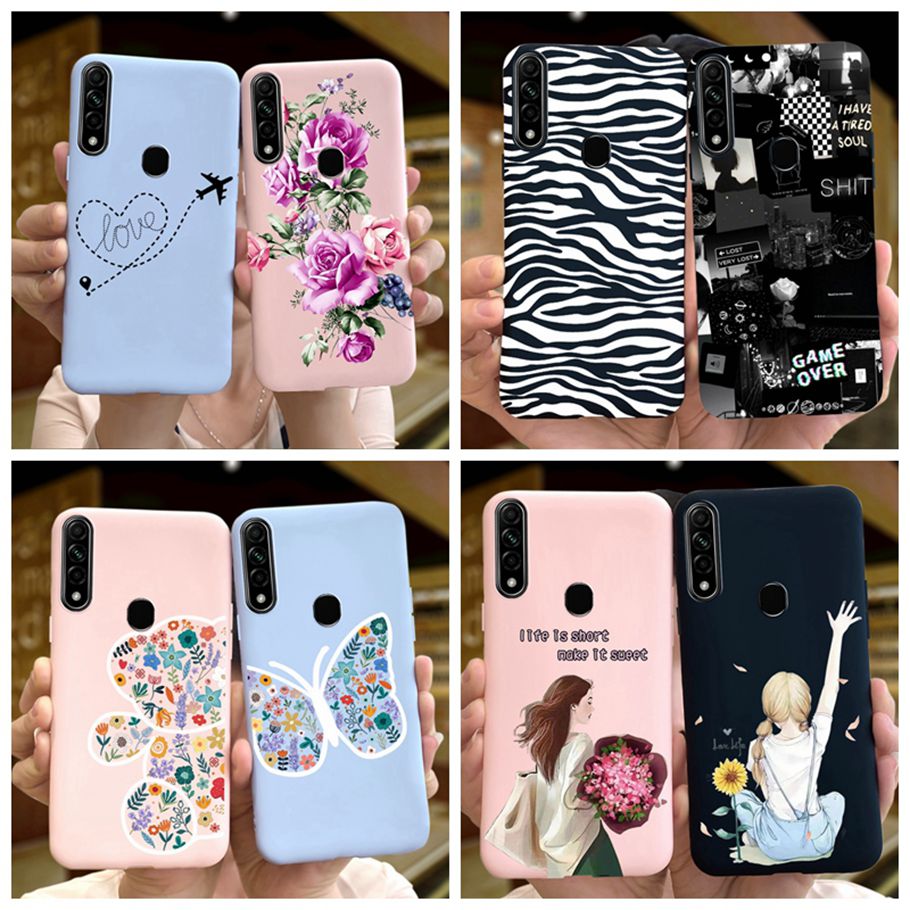 For oppo a31 2020 case flower heart painted soft candy phone case oppo a31 cph2015 cph2073 cph2081 cover casing