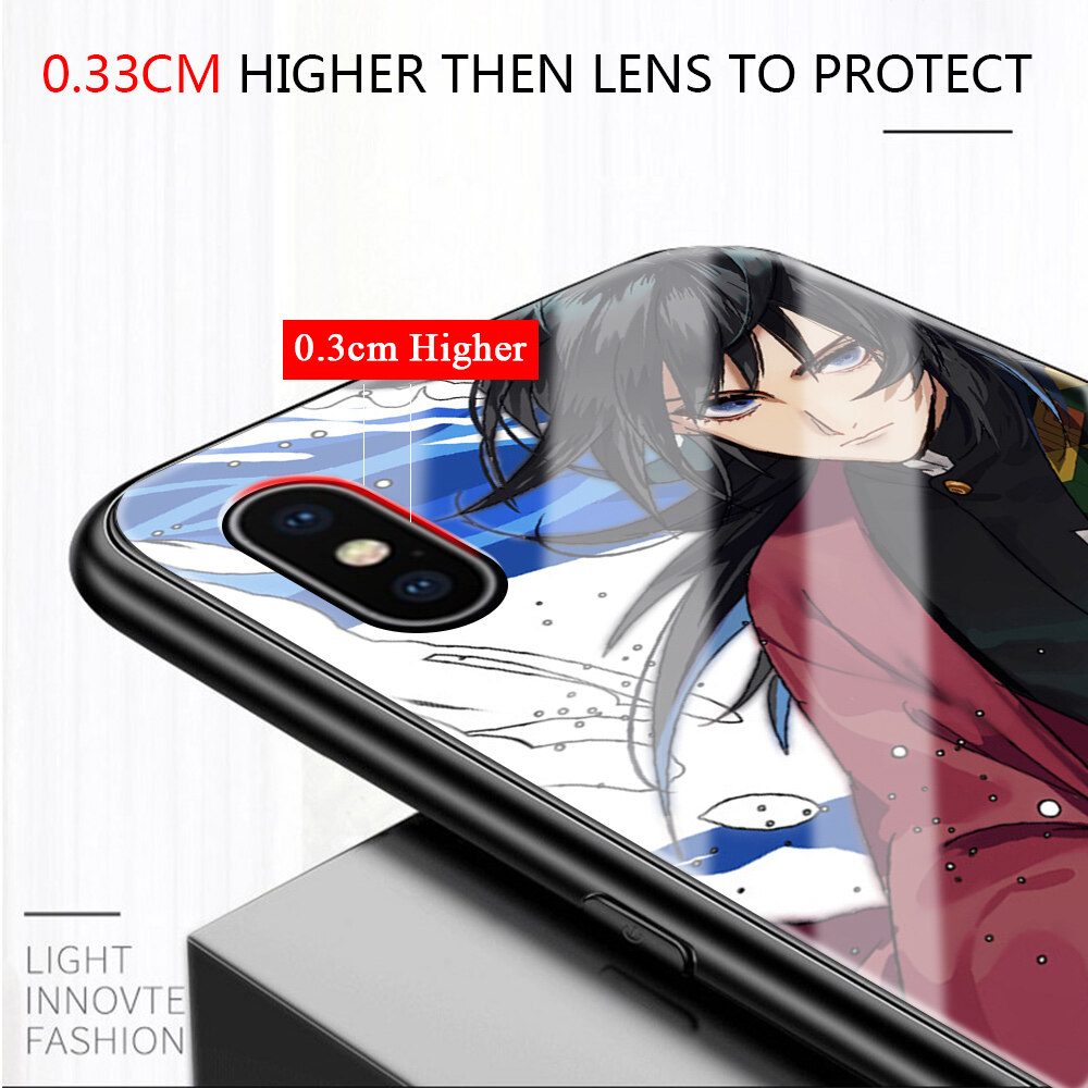 UCUC Phone case casing For Xiaomi Redmi Note7 Note 7 Pro Redmi Note 8 Note 8 Pro Note 8T Note 6 Note 6 Pro Case Shockproof Anime Demon Phone Case Glossy Tempered Glass Casing Cover