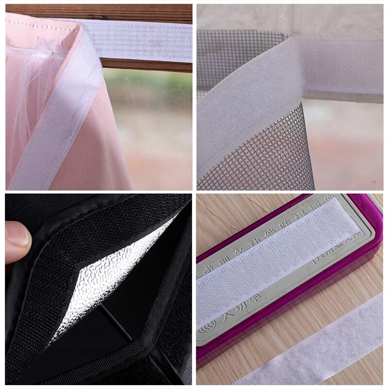 Set 2 cuộn băng gai dán màu đen và trắng nylon tự dính ma thuật có lớp keo dán Polocat-INTL
