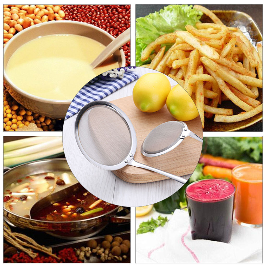Stainless Steel Wire Fine Mesh Oil Strainer Flour Colander Sieve Sifter