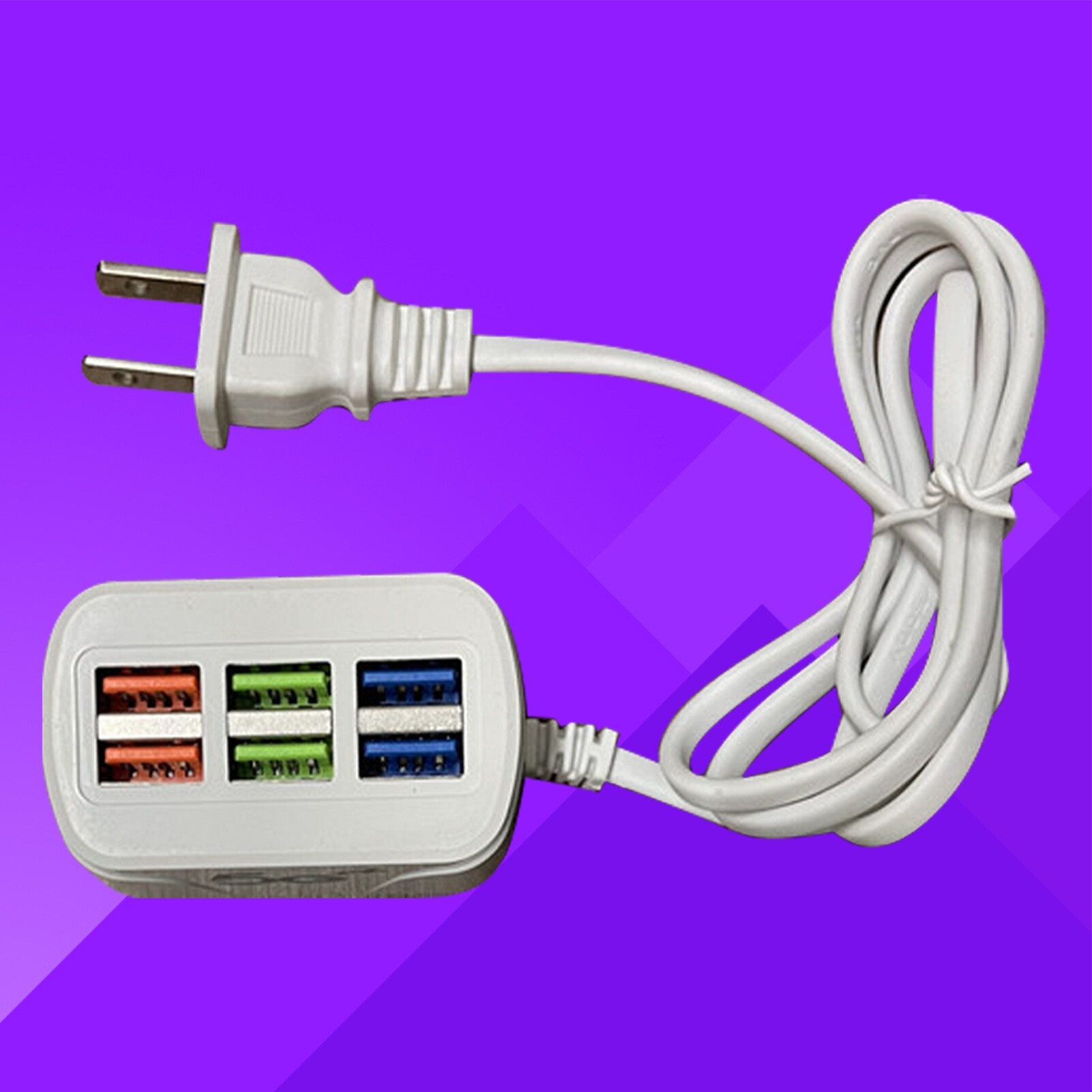 （US  Plug）Ổ Cắm Điện USB Bộ Chia HUB Ổ Cắm Mở Rộng Mini USB 6 Cổng Cắm Sạc Nhanh Đa Năng Cho Văn Phòng