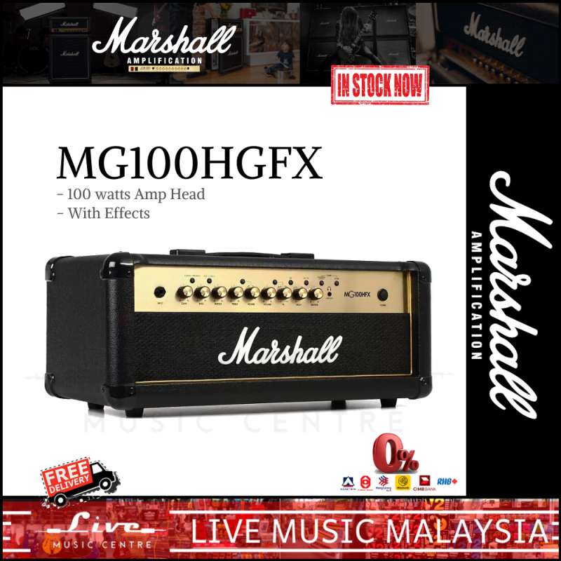 Marshall MG100HGFX - 100 Watt Guitar Amp Head with Effects (MG100H-GFX/MG100H) Malaysia