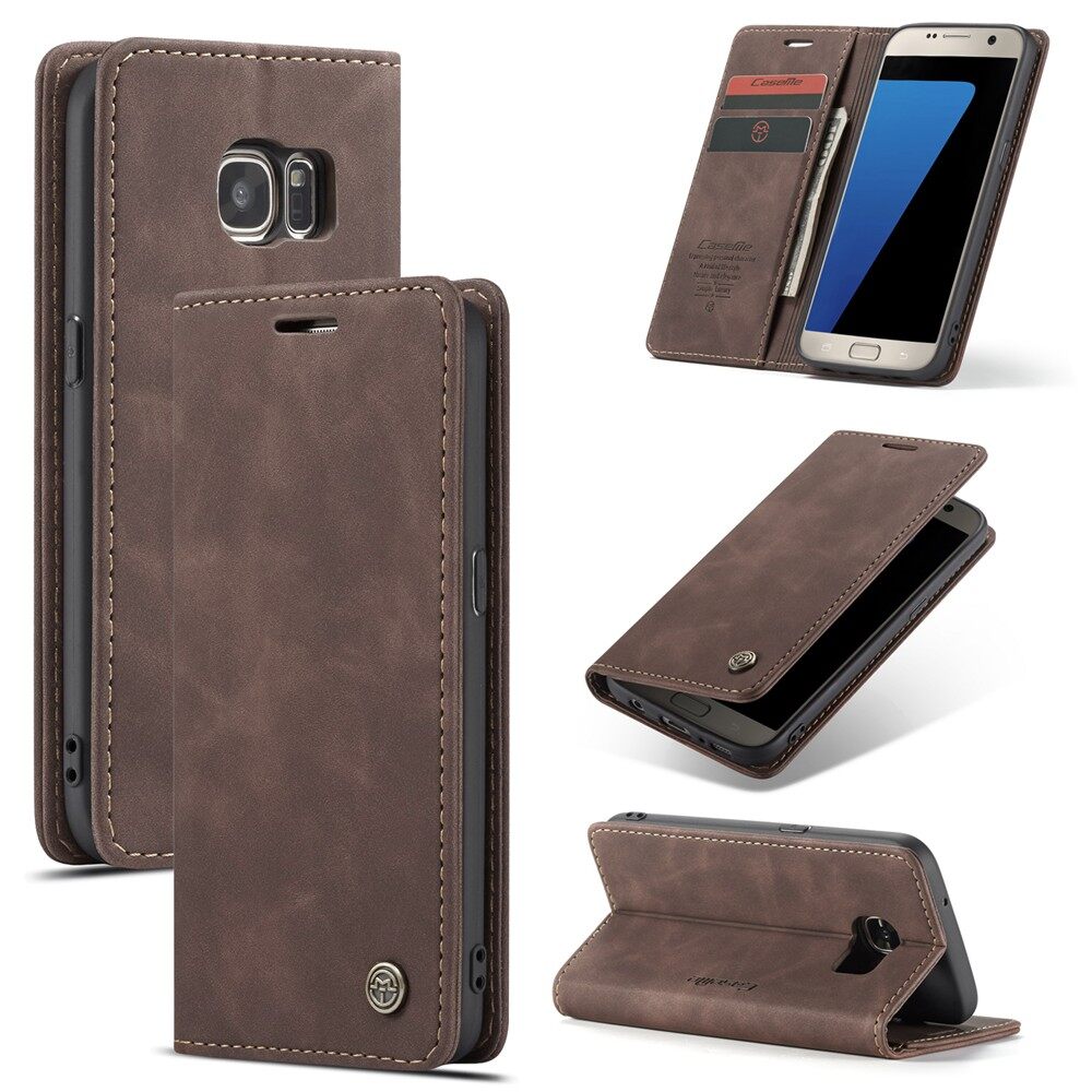 For Samsung Galaxy S7 / S7 Edge Retro Wallet Case Luxury Credit Card Stand Magnetic Leather Flip Cover Casing