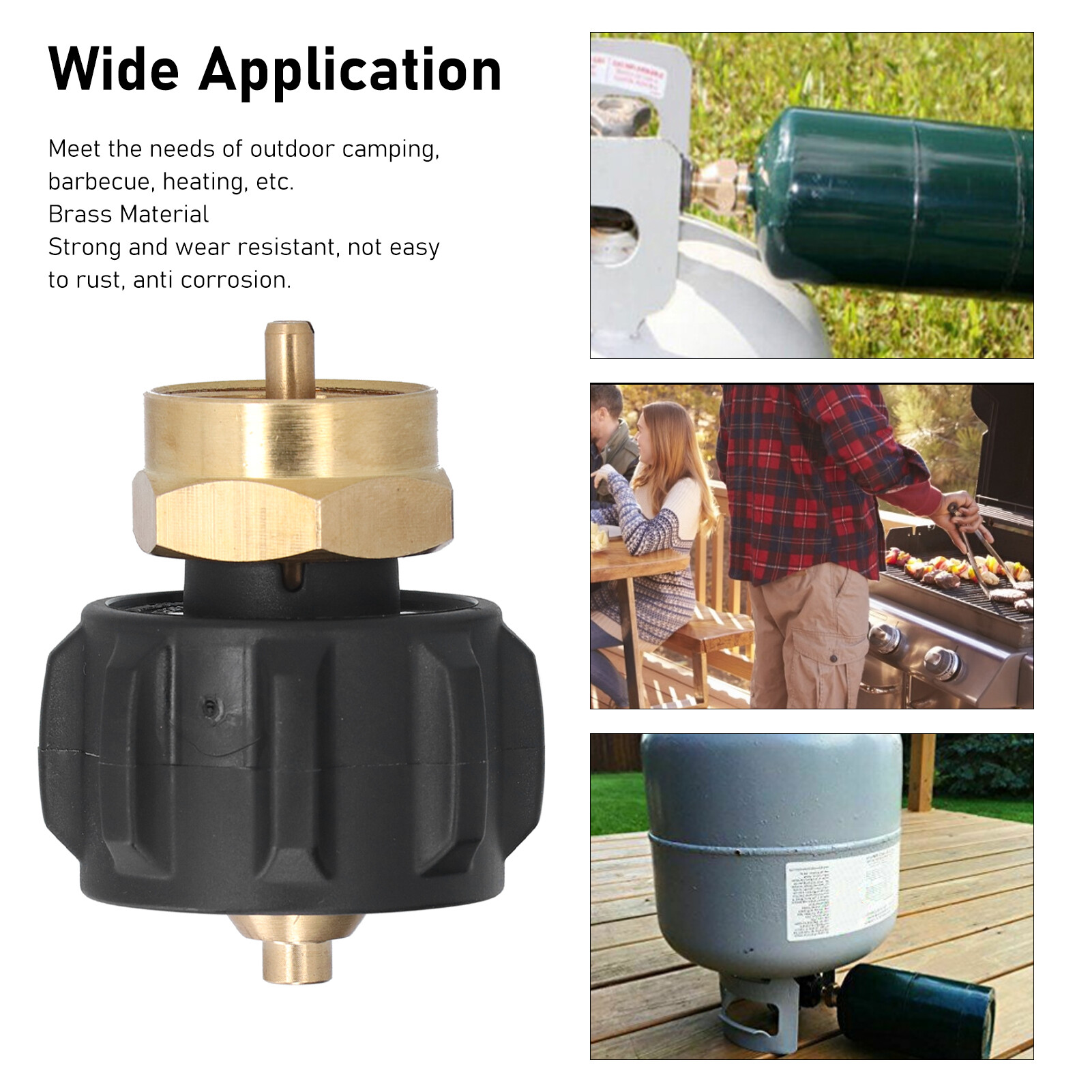 Propane Refill Adapter Durable Gas Regulator Valve Brass For Filling