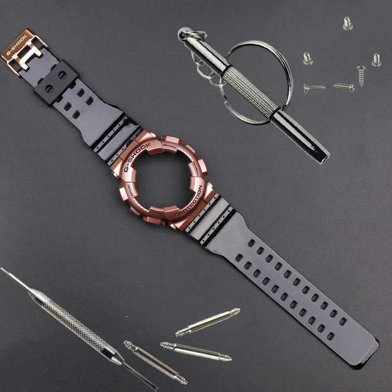 Watchband for ga-110 / 100 ga-120 gd-110 ga150 ga200 ga200 ga300 gd-120 /100/110 silicone rubber case band for casio g shock men sport waterproof band strap bracelet accessories