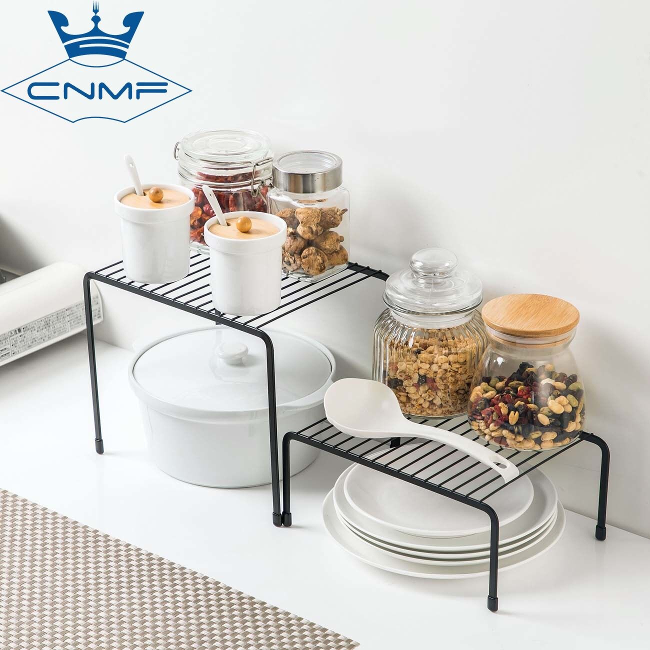 CNMF Iron Spice Rack Kitchen Desktop Storage Rack Sink Tableware Shelf