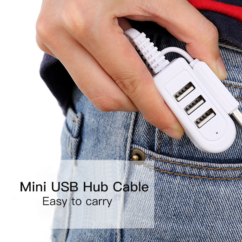FONKEN Cáp Hub USB 3 Cổng Tốc Độ Cao Mini 3 Trong 1 Truyền Dữ Liệu Thiết Bị Bộ Chia Cổng USB Sạc Đối Với Máy Tính PC Máy Tính Xách Tay Máy Tính Xách Tay