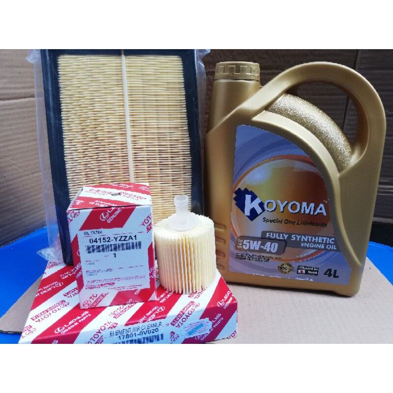 TOYOTA CAMRY 2.5 HYBRID ACV50 OIL FILTER + AIR FILTER + KOYOMA 5W40