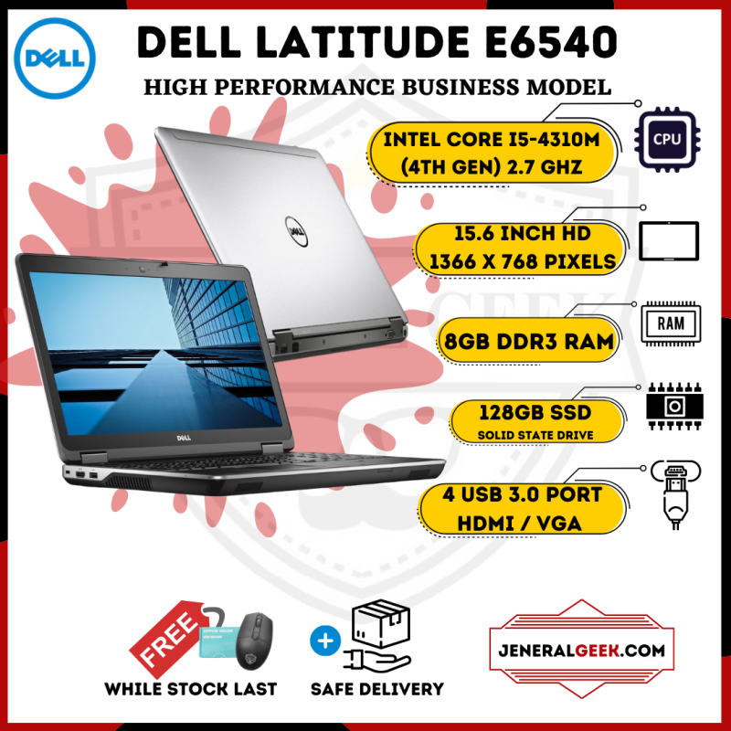 Dell Latitude E6540 Intel Core i5 4th Gen - 8GB RAM - 256GB SSD - High Performance Laptop & Built For Business Malaysia