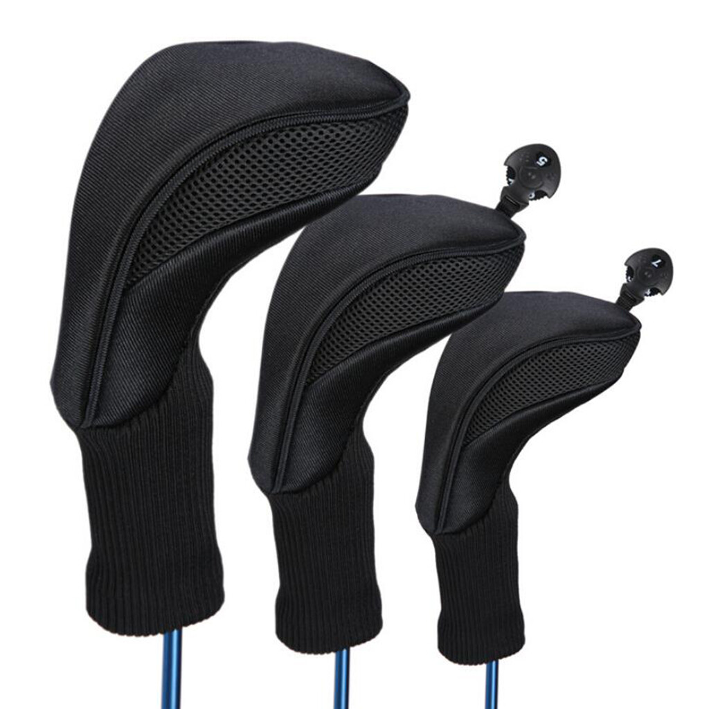 WDEarth 3pcs Golf Club Headcover 460cc Hybrid Driver Wood Head Cover No. 1 3 5