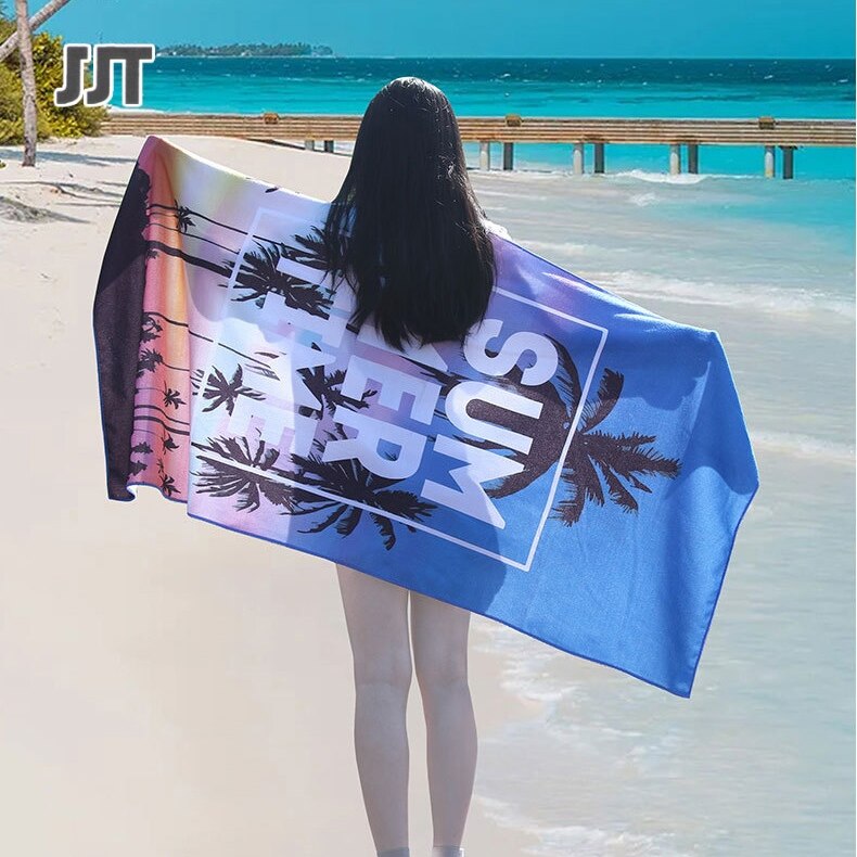 JJT beach towel beach towel super fiber double sided fluffy typing absorb water adult towel dry fast beach towel