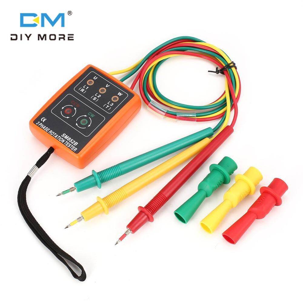 [100% original] diymore SM852B Digital Phase Sequence Meter Three-phase AC Phase Sequence Meter Rotation Tester Indicator Detector LED Buzzer Voltage Checker 60V ~ 600V