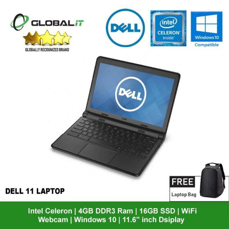 (Refurbished Notebook) Dell Chromebook 11 (3120) Laptop / 11.6 inch Display / Intel Celeron N2840 / 4GB DDR3 RAM / 16GB SSD / WiFi / Webcam / Chrome OS / Windows 10 Malaysia
