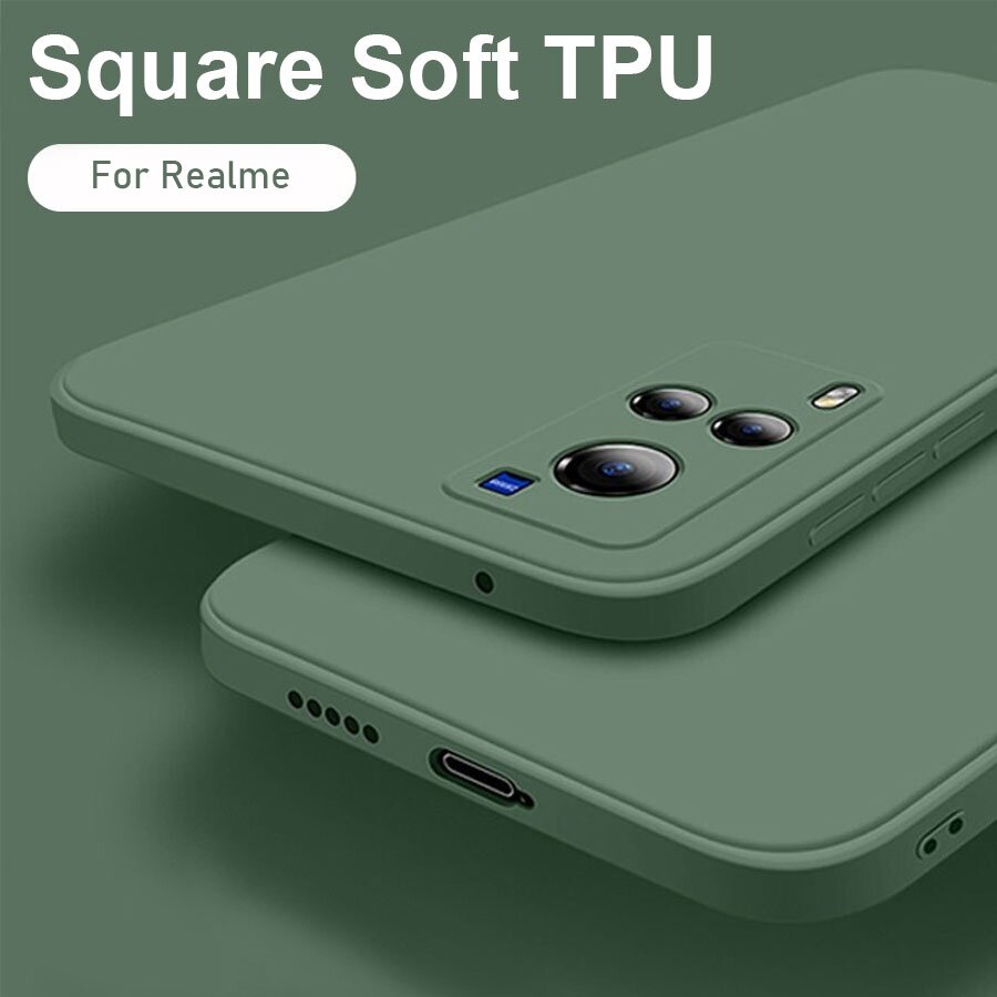 Ốp Lưng Hình Vuông Silicone TPU Ốp Điện Thoại Màu Kẹo Đơn Cho Realme 11 Pro 10 9 8 7 5 Pro V5 7i C17 6 XT C2 C3 5i 6i C11 C12 C21Y C15 C25 C25s C25Y C30 C30S C31 C33 C35 C55 Narzo 30A 20 Pro 50 50A Prime