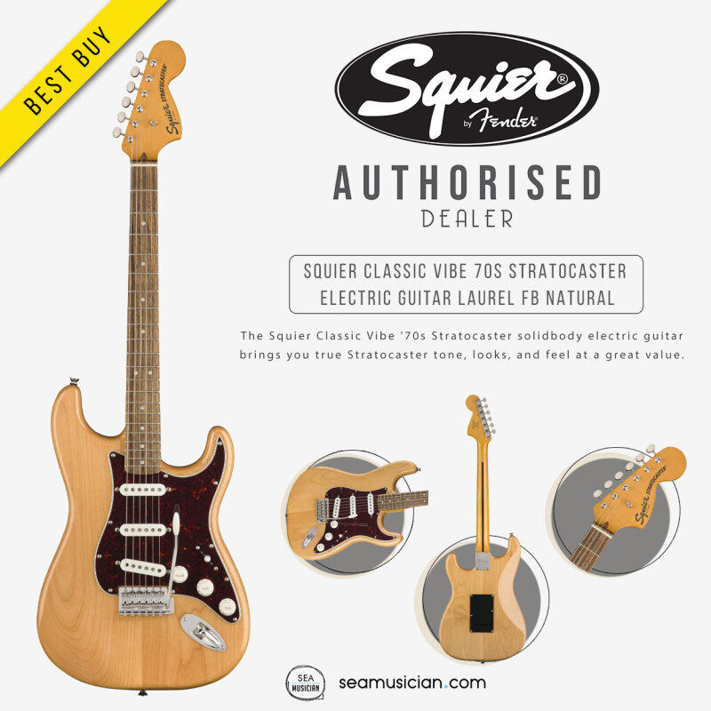 SQUIER BY FENDER CLASSIC VIBE 70S STRATOCASTER ELECTRIC GUITAR LAUREL FRETBOARD COLOR NATURAL 0374020521 Malaysia