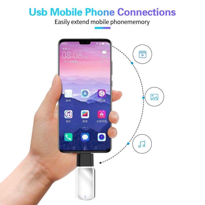FONKEN Bộ Chuyển Đổi OTG Type-C/Micro USB, USB Disk Chuyển Đổi Cáp Dữ Liệu, Dành Cho Máy Tính Bảng Điện Thoại Android