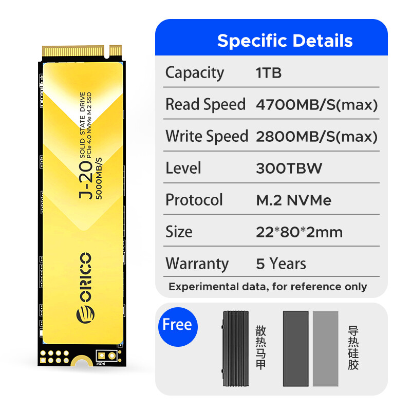 Orico m2 ssd case 40gbps nvme enclosure ssd adapter for nvme pcie4.0 m key ssd disk box
