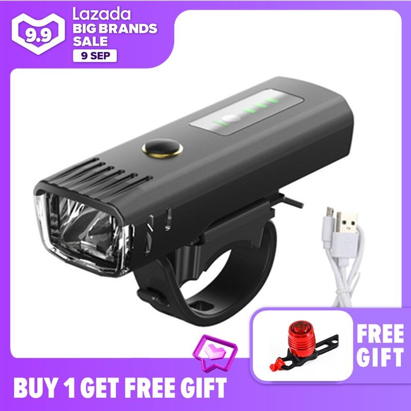 [Free Tail Light] Virwir 2500 mAh 300 Lumen Flashlight For Bicycle German Standard Induction Bike Front Light USB Rechargeable Lantern Bicycle