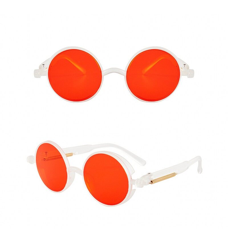 【small chrysanthemum】Classic Gothic Steampunk Style Round Sunglasses Men Women Retro Round Sun Glasses Anti Blue Light Glasses UV400