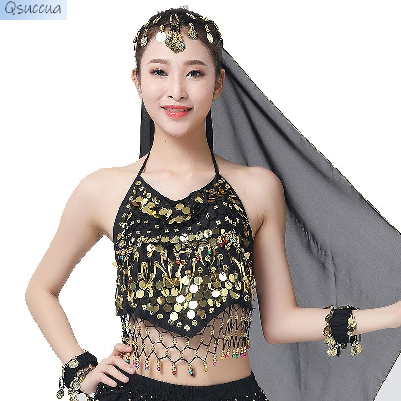 Belly Dance Performance Clothes Top Dance Clothes Indian Dance Sequins Bra Stage Performance Clothes