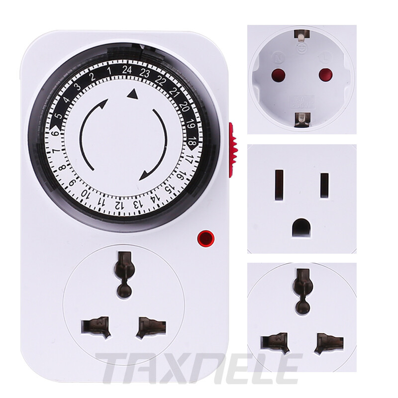 24 Hour Mechanical Timer Switch EU standard Socket Mechanical Timer 220V 16A EU plug Electrical Program Timer Power Switch