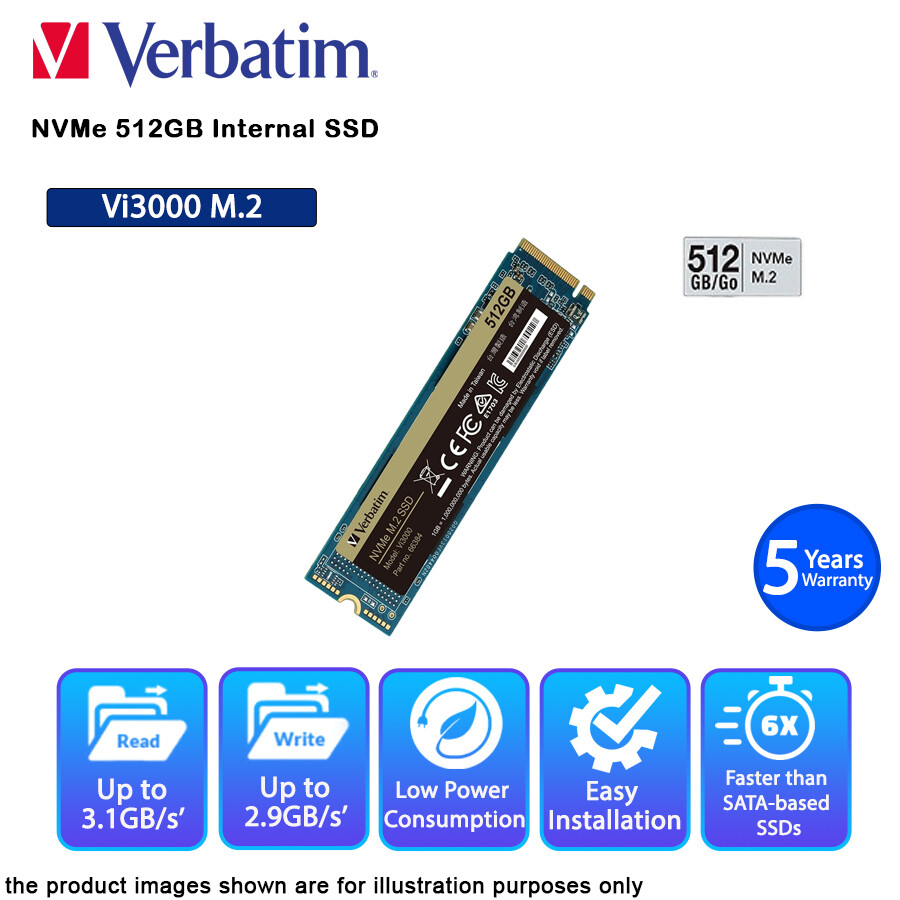 Disque SSD Verbatim Vi3000 2To - NVMe M.2 Type 2280 à prix bas